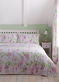 Dreams & Drapes Wisteria Quilted Bedspread - Pink