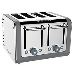 Dualit Architect 4 Slice Toaster- Stainless Steel with Grey Trim 46526