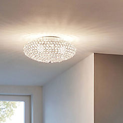EGLO Clemente 2 Light Crystal And Chrome Ceiling Light