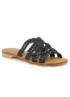 EMU Australia Weir Plaited Leather Slide Sandals