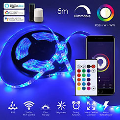 ENER-J Smart WiFi RGB+CCT Changing 5m Plug & Play LED Strip Kit, IP65