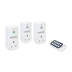 Energenie Energy Saving Pack of 3 Plug-In Remote Controlled Sockets with Controller