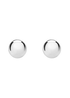 For You Collection 9ct Solid White Gold 4mm Ball Stud Earrings