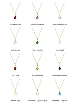 For You Collection 9ct Yellow Gold Birthstone Pendant Necklace