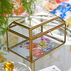 Freemans Anastasia Printed Base Gold Trinket Box