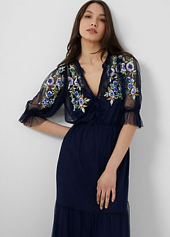French Connection ’Ambre’ Embroidered Cluster Maxi Dress