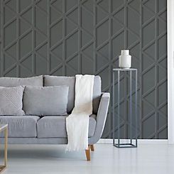Fresco Panel Trellis Grey Wallpaper