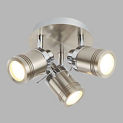 Frosted Glass IP44 rated 3 Light Bathroom Spotlight
