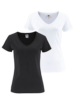 Fruit Of The Loom Pack of 2 V-Neck T-Shirts