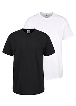 Fruit of the Loom Pack of 2 V-Neck T-Shirts
