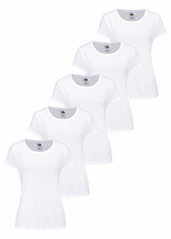 Fruit of the Loom Pack of 5 Round Neck T-Shirts