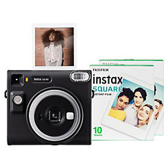 Fujifilm Instax Square SQ40 Instant Camera with 20 Shots Pack - Black