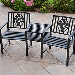 Gablemere Coalbrookdale Duo Bench with Cast Iron Backs