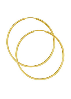 Gorgeous Gold 9ct Yellow Gold 30mm Square Sleeper Hoop Earrings