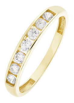 Gorgeous Gold 9ct Yellow Gold Cubic Zirconia 7 Stone Eternity Ring