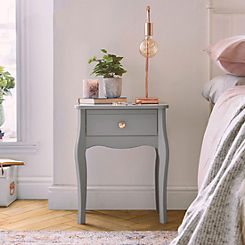 Gracie 1 Drawer Wooden Bedside Table in Grey