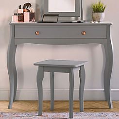 Gracie 1 Drawer Wooden Dressing Table Desk in Grey
