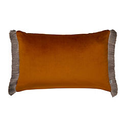 Graham & Brown Burnt Orange Fringe Opulence 40 x 60cm Feather Filled Cushion