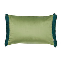 Graham & Brown Green Fringe Opulence 40 x 60cm Feather Filled Cushion