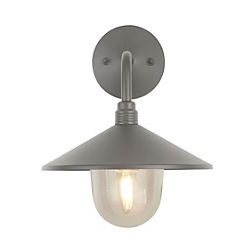 Grey Fisherman Outdoor Wall Light with Glass Shade