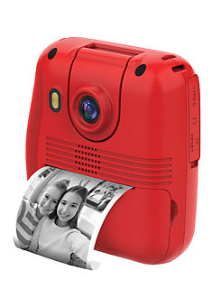 Groov-e Kidz Digital Rechargeable Instant Print Camera with 3x Thermal Print Rolls Included - Red