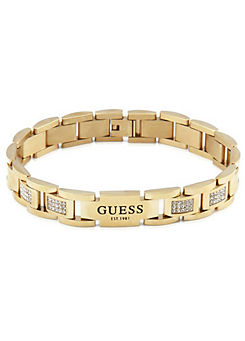 Guess Yellow Gold Chain Bracelet with Crystals