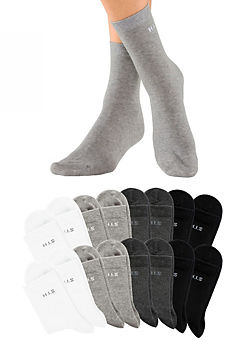 H.I.S Pack of 16 Knitted Logo Ankle Socks