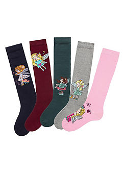 H.I.S Pack of 5 Fairy Knee High Socks