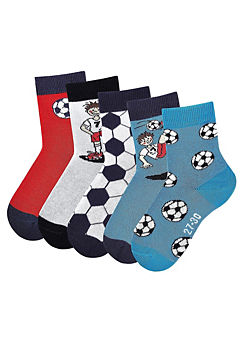 H.I.S Pack of 5 Football Kids Socks