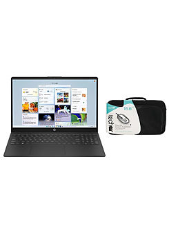 HP 15 15.6 Inch Laptop - Intel 4GB 128GB Win 11S Office 365 Pre Installed - Case Bundle