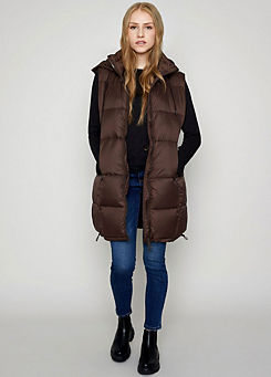 Hailys Hooded Two-Way Zip Quilted Gilet