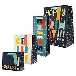 Hallmark Jazzy Birthday Set of 4 Gift Bags