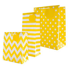 Hallmark Yellow Patterned Set of 3 Gift Bags
