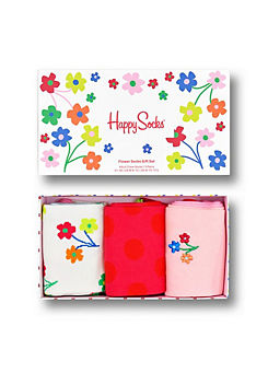Happy Socks Ladies 3 Pack Flower Socks Gift Set