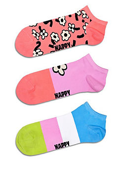 Happy Socks Womens 3 Pack Flower Low Socks