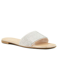 Head Over Heels By Dune Lyon Silver Embellished Flat Sandals