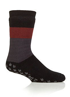 Heat Holders 1 Pair Mens Iomi - Black Block Stripe Socks