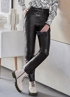Heine Cropped Leather Trousers