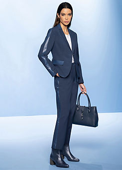 Heine Faux Leather Detail Trouser Suit