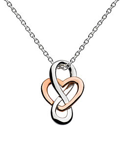 Heritage Sterling Silver & Rose Gold Plate Cara Celtic Looped Heart Necklace