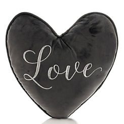 Hestia ’Love’ 31.5 cm Heart Shaped Slogan Cushion