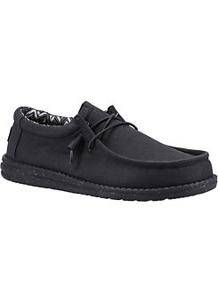 Hey Dude Black Wally Canvas Shoes