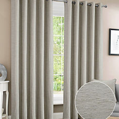Home Curtains Canterbury Chenille Pair of Blackout Thermal Eyelet Curtains
