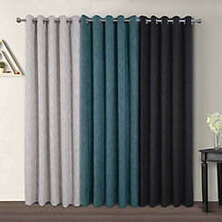 Home Curtains Rossi Blackout Textured Pair of Eyelet Curtains