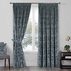 Home Curtains Taylor Embossed Velour Thermal Lined Pencil Pleat Curtains
