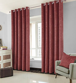 Home Curtains Venice Velvet Thermal Interlined Pair of Eyelet Curtains