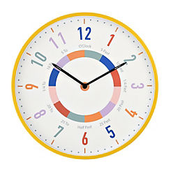 Hometime Kid’s Tell The Time Wall Clock - Ochre 30 cm