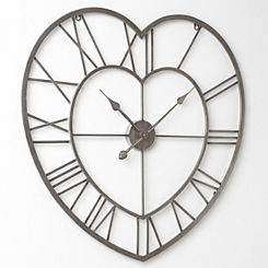 Hometime Metal Heart Shaped Wall Clock