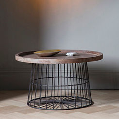 Hudson Living Menzies Loft Living Round Caged Coffee Table