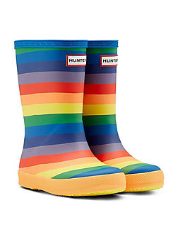 Hunter Kids Original First Classic Rainbow Print Wellington Boots